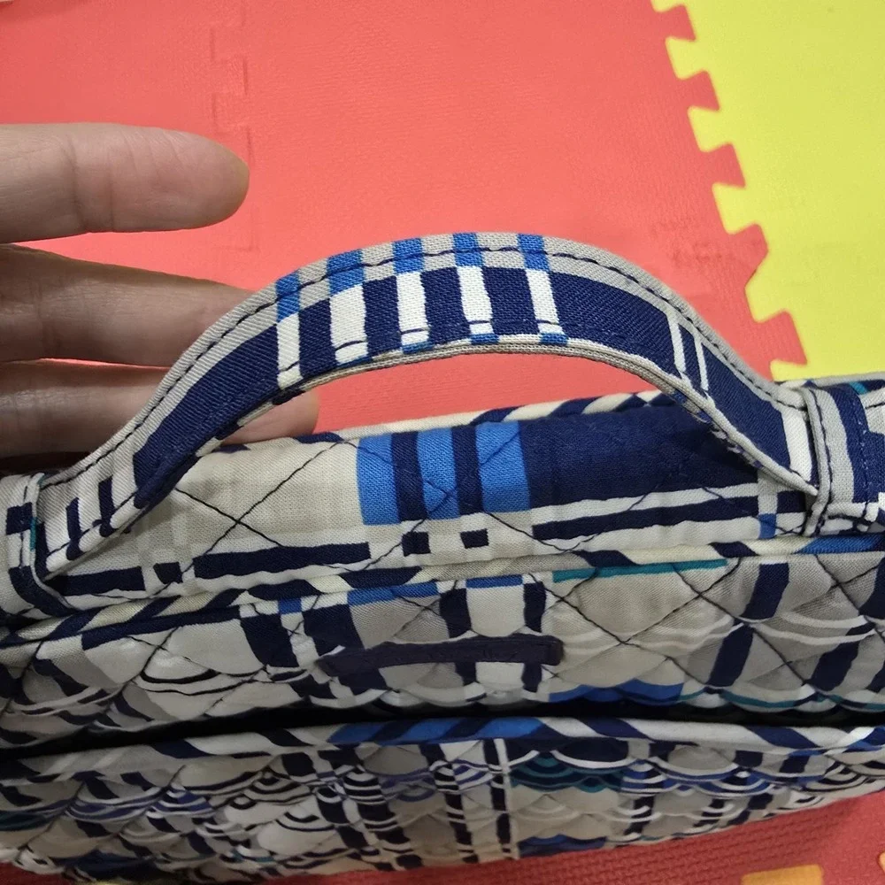 Vera Bradley Blue Bayou Plaid Quilted Laptop Sleeve Case Bag 13
